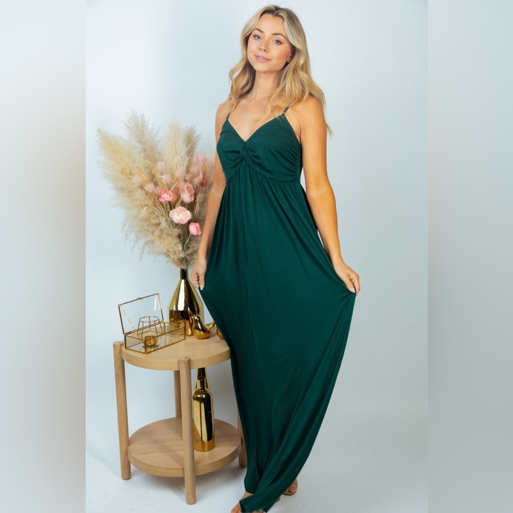 NWT White Birch Green Maxi Dress - Picture 2 of 10